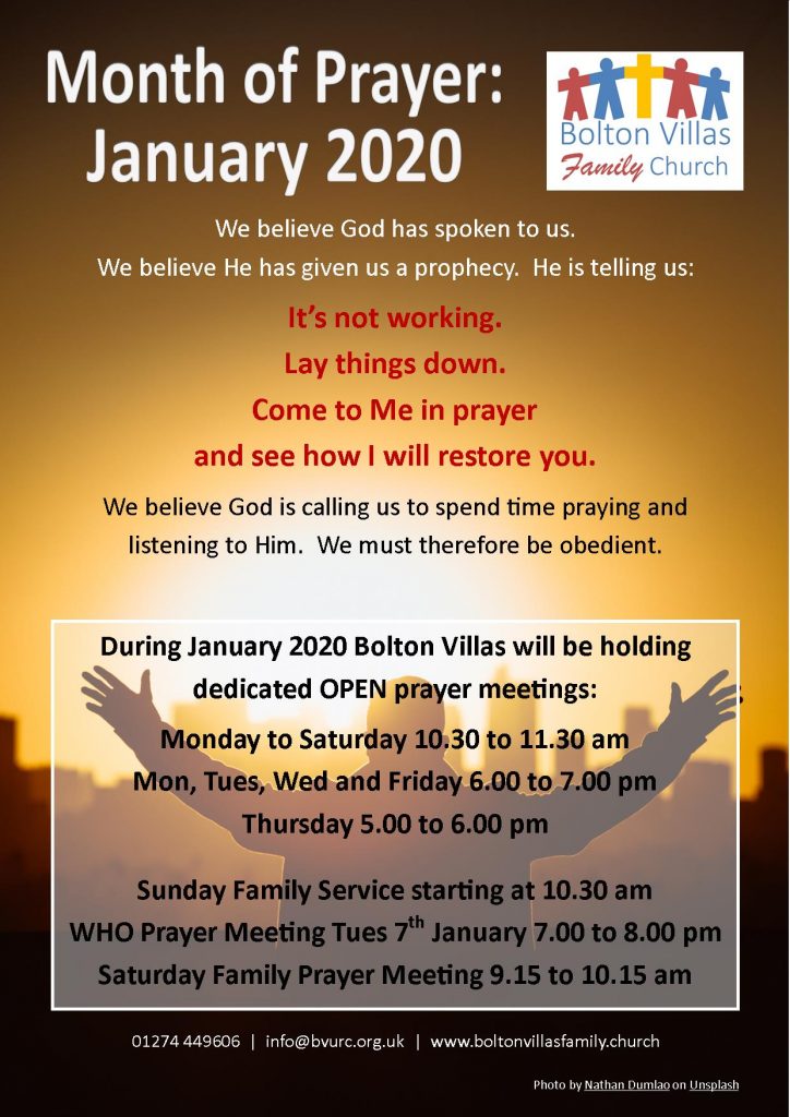January 2020 Month of Prayer Poster